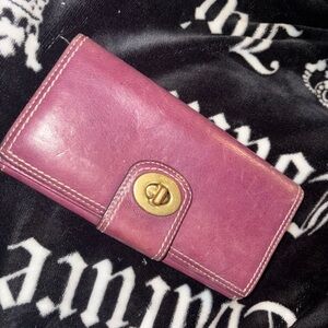 Vintage coach maroon pink wallet